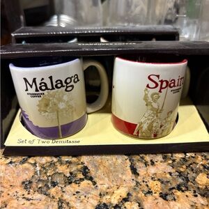 Starbucks Málaga & Spain Demitasse Set - Purple & Red Accents